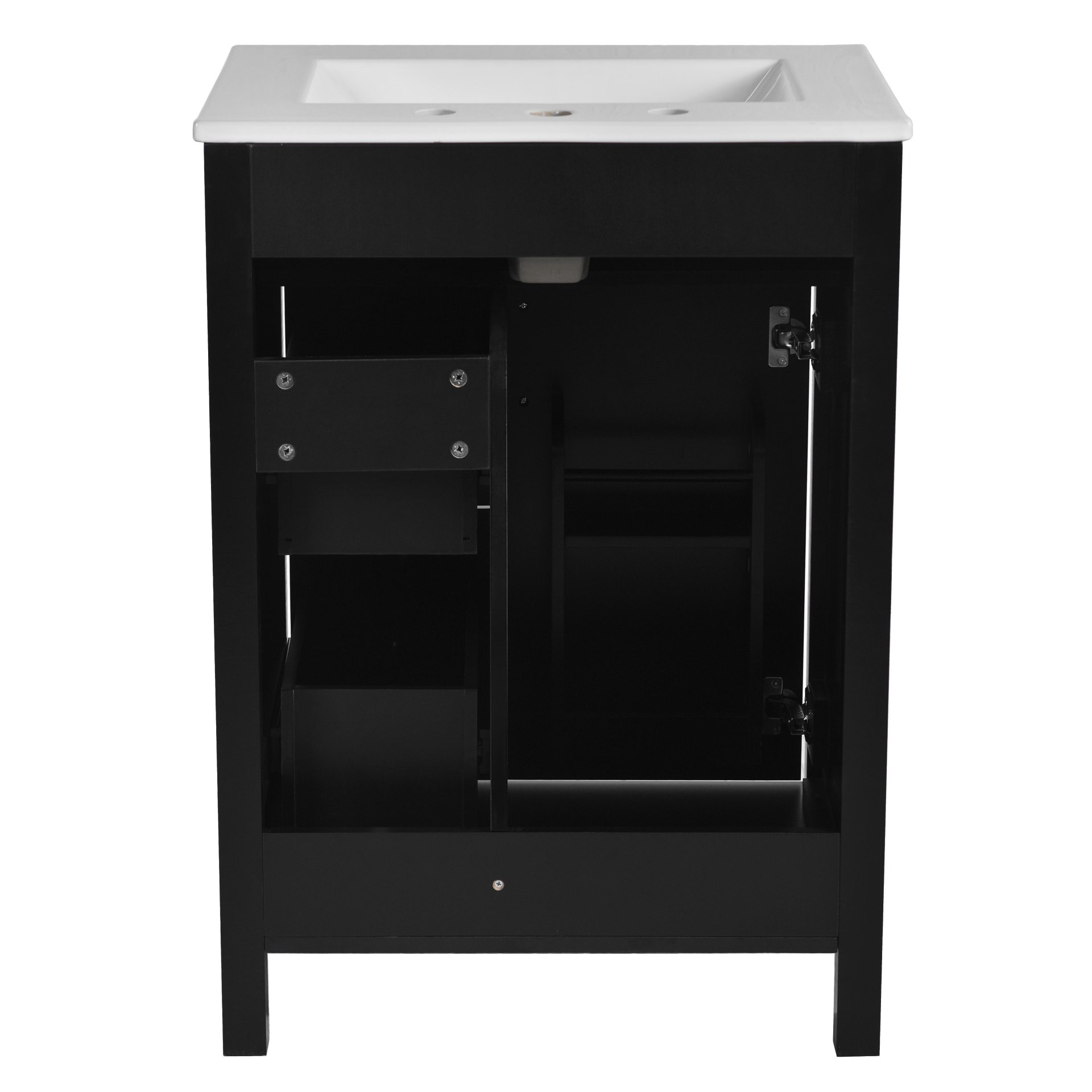 Bathroom Vanity With Sink, Soft Close Storage - Black - Image 14