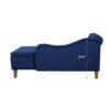 Chaise Lounge Indoor, Velvet Lounge Chair For Bedroom With Storage & Pillow, Modern Upholstered Rolled Arm Chase Lounge For Sleeping With Nailhead Trim For Living Room Bedroom Office - Navy Blue - Image 14