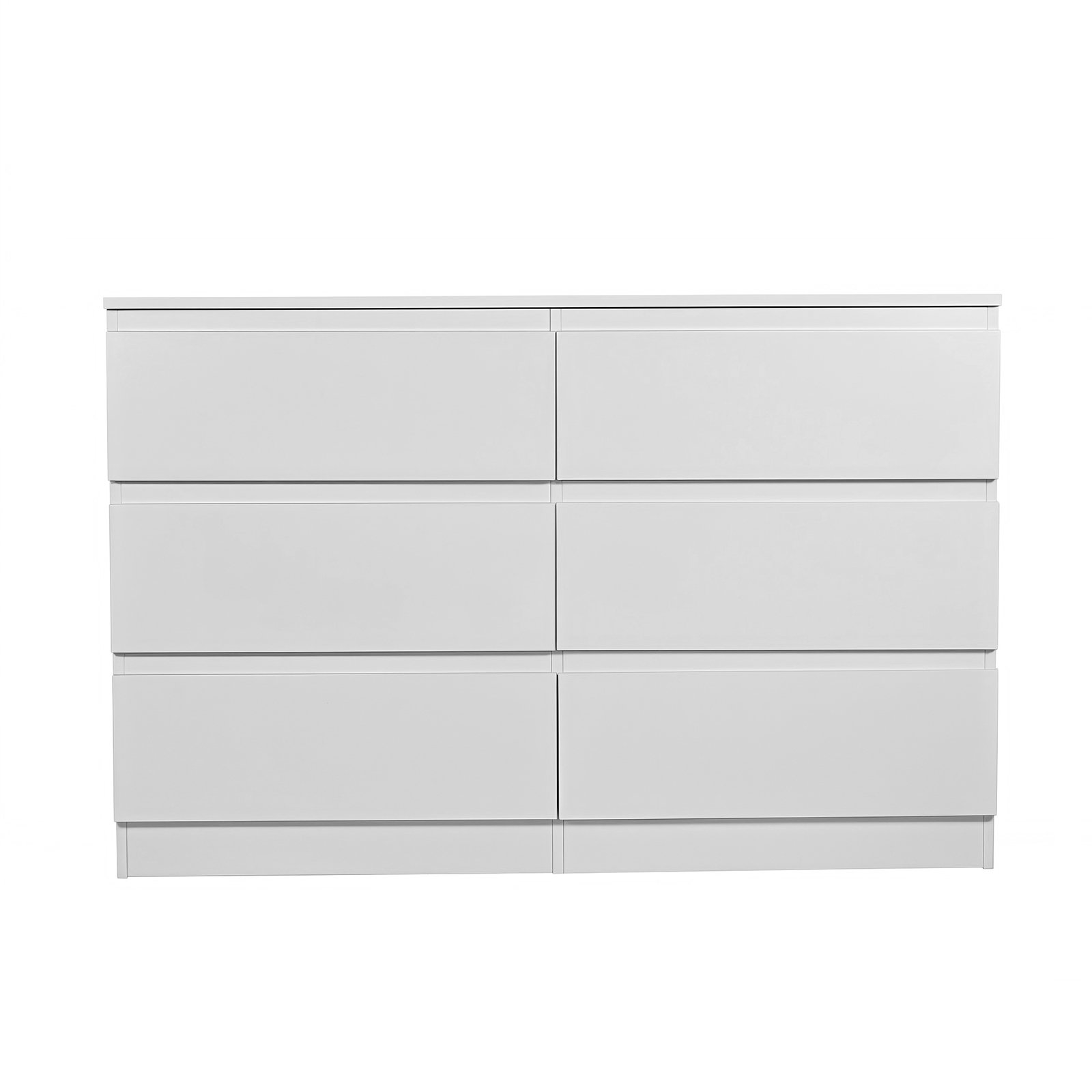 Modern 6 Drawer Dresser With Spacious Countertop And Concealed Handles, Storage Cabinet For Bedroom And Living Room - White - Image 15