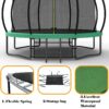 12Ft Recreational Kids Trampoline With Safety Enclosure Net & Ladder, Outdoor Recreational Trampolines - Green - Image 10