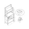 Bakers Cabinet With Three Display Shelves, Wine Compartment & Two Drawers - Red Cocoa - Image 4