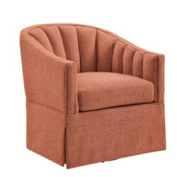 Solitude - Skirted Swivel Accent Chair - Coral