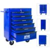Rolling Metal Tool Chest With 6 Drawers, 20" Steel Storage Cabinet With Ball Bearing Slides - Black / Blue - Image 7