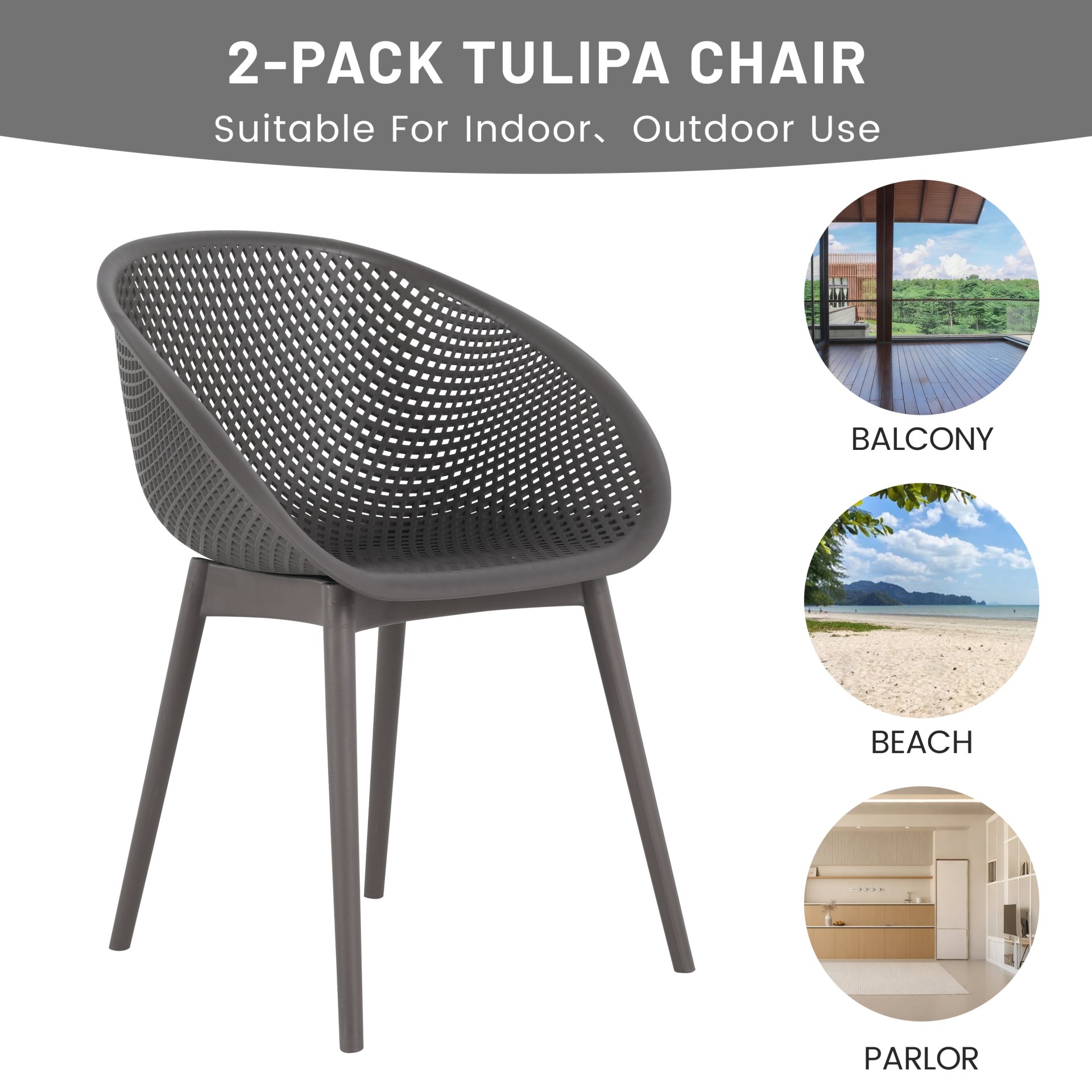 2 Pack Lounge Chair Set With Folding Square Table - Khaki / Warm Grey / White - Image 9