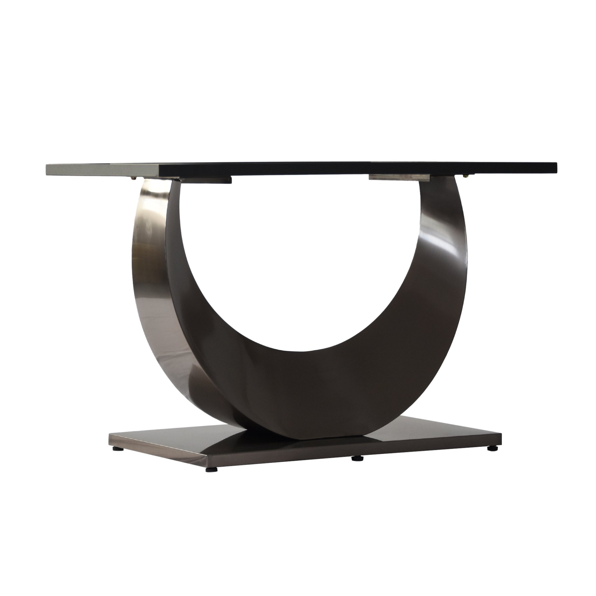 63" Modern Artificial Stone Crescent-Shaped Metal Legs, Can Accommodate 6-8 People - White / Black - Image 9