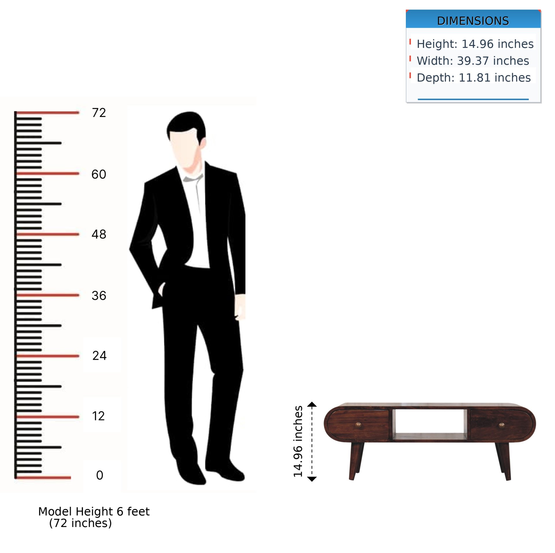 Circular TV Unit - Walnut - Image 14