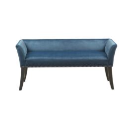 Welburn Accent Bench With Low Back And Flared Arms - Blue