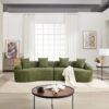 4 Seater Sofa With Chenille Fabric, 30D, 60 Hardness Full Sponge, 4 Pillow For Living Room, Home Furniture Sleeper Sectional Sofa For Apartment - Green - Image 24