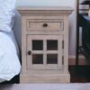 Glazed Bedside Table - Stone White - Image 2