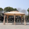 Outdoor Patio Gazebo Canopy Tent With Ventilated Double Roof And Mosquito Net, 13X10 Ft - Khaki - Image 8