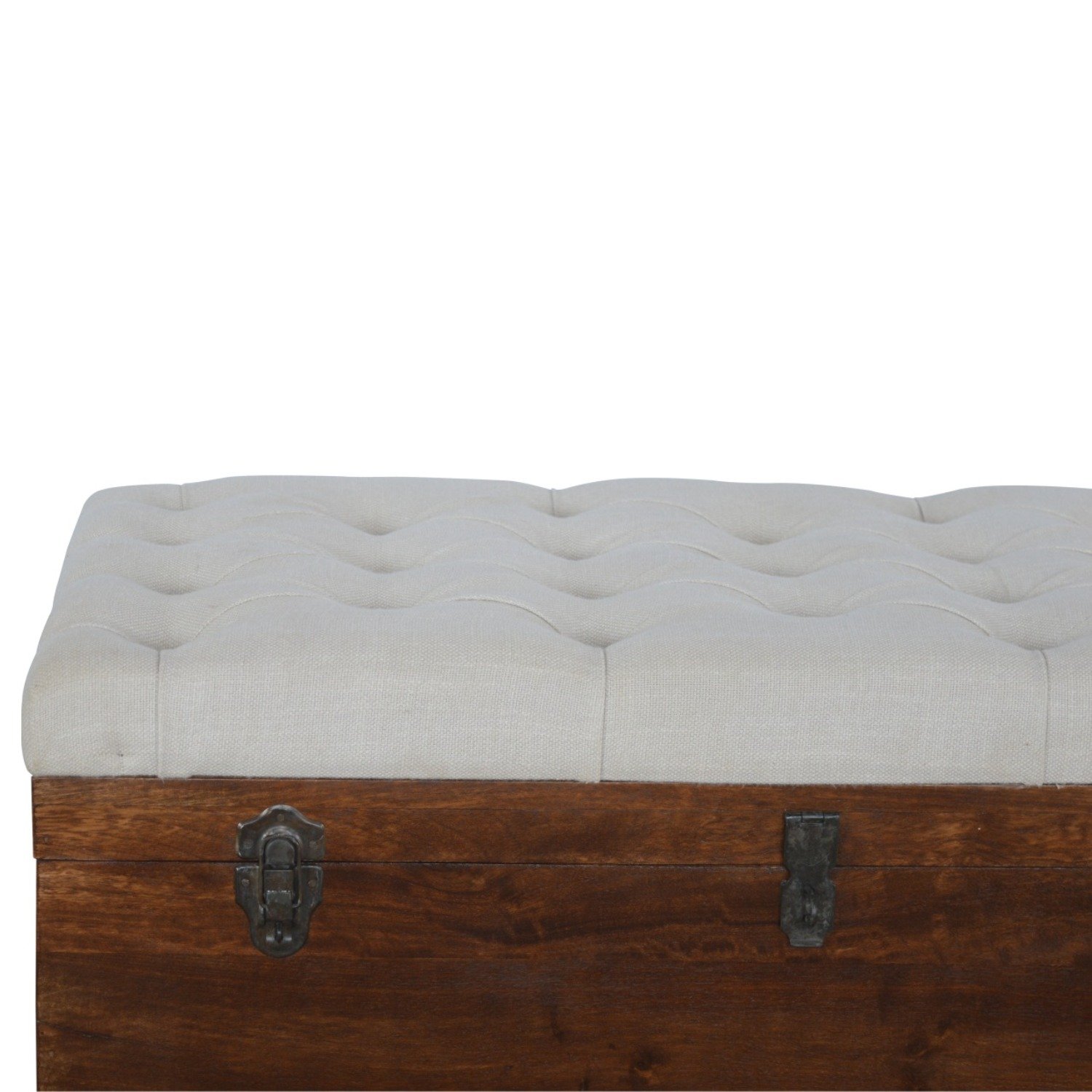 Linen Storage Trunk - Chestnut / White Linen - Image 6