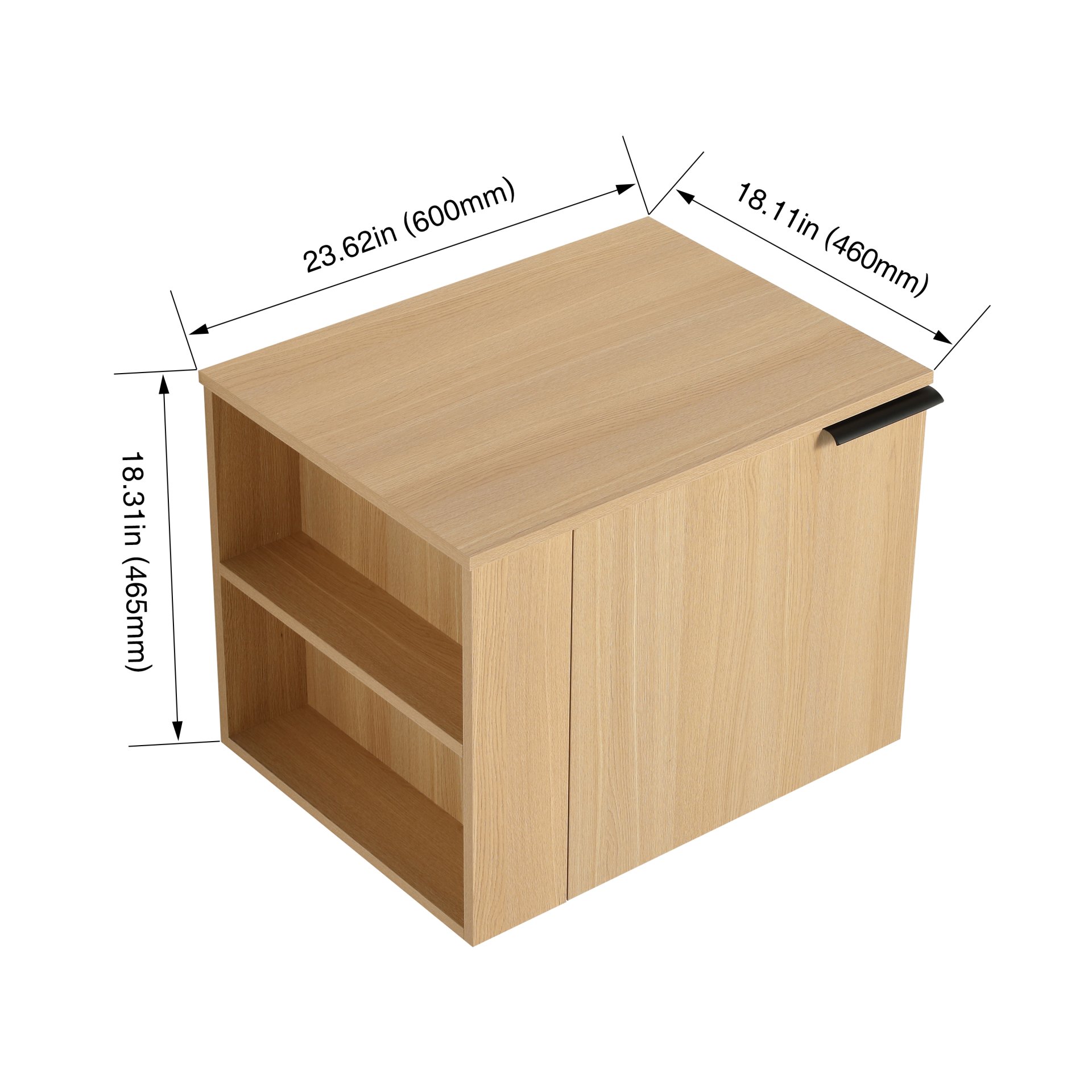 Modern Bathroom Vanity, Cabinet Set Without Sink - Oak - Image 3