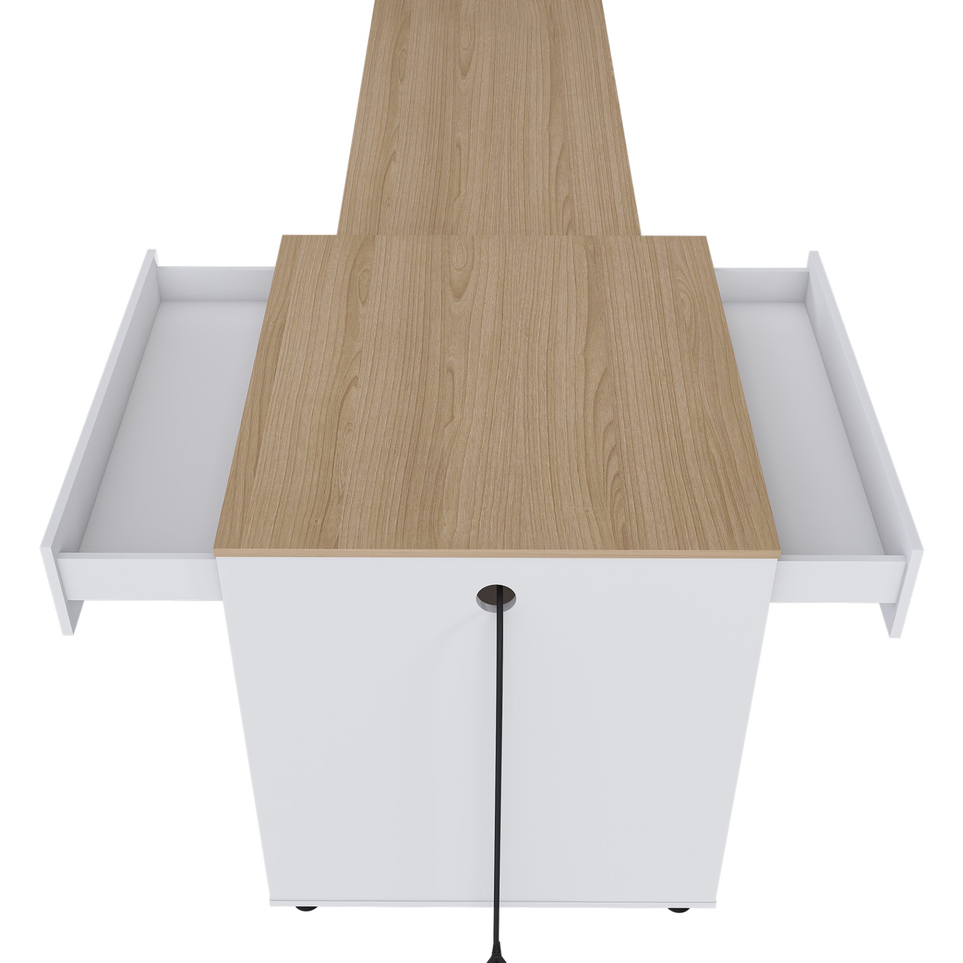 Expandable Kitchen Island With Dining Table - White - Image 16