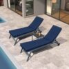 Outdoor Lounge Chairs (Set of 2), Cushion Replacement Patio Funiture Seat Cushion Chaise Lounge Cushion - Navy Blue - Image 6