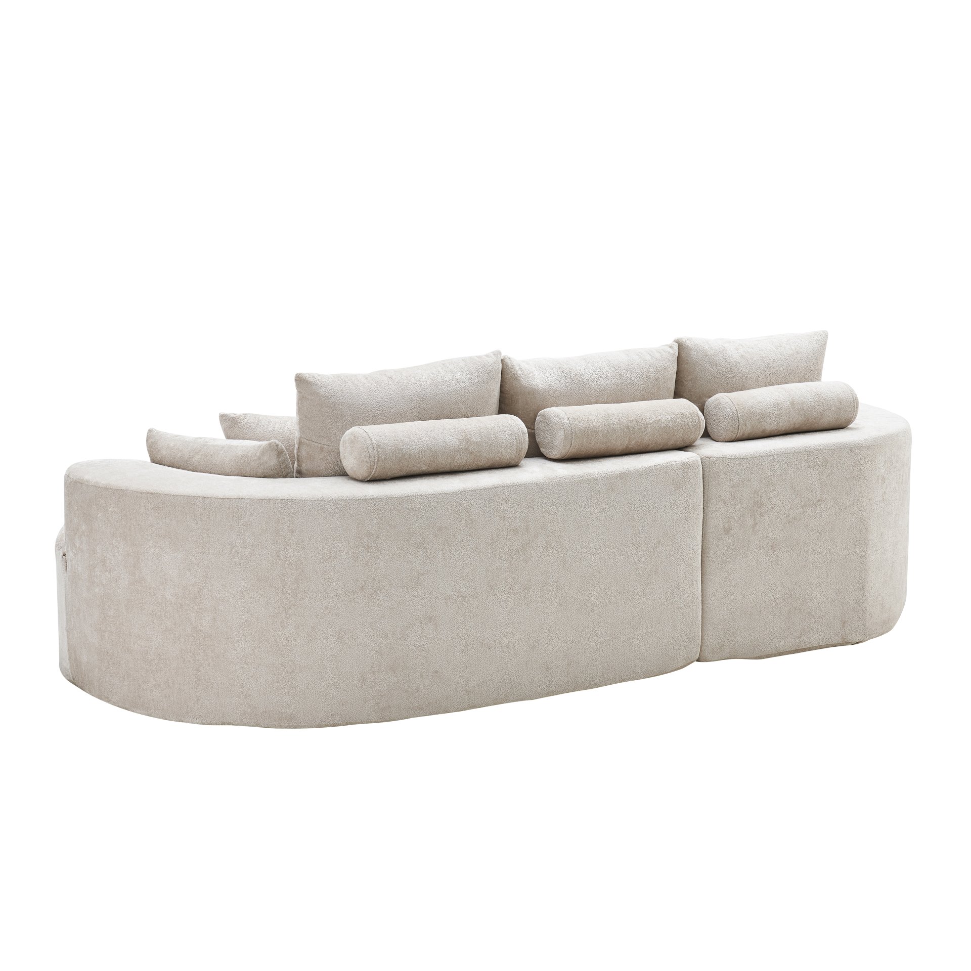 2 Piece Fabric Cloud Curved Sectional Sofa With Chaise For Living Room Bedroom Apartment - Silver Lining - Image 4
