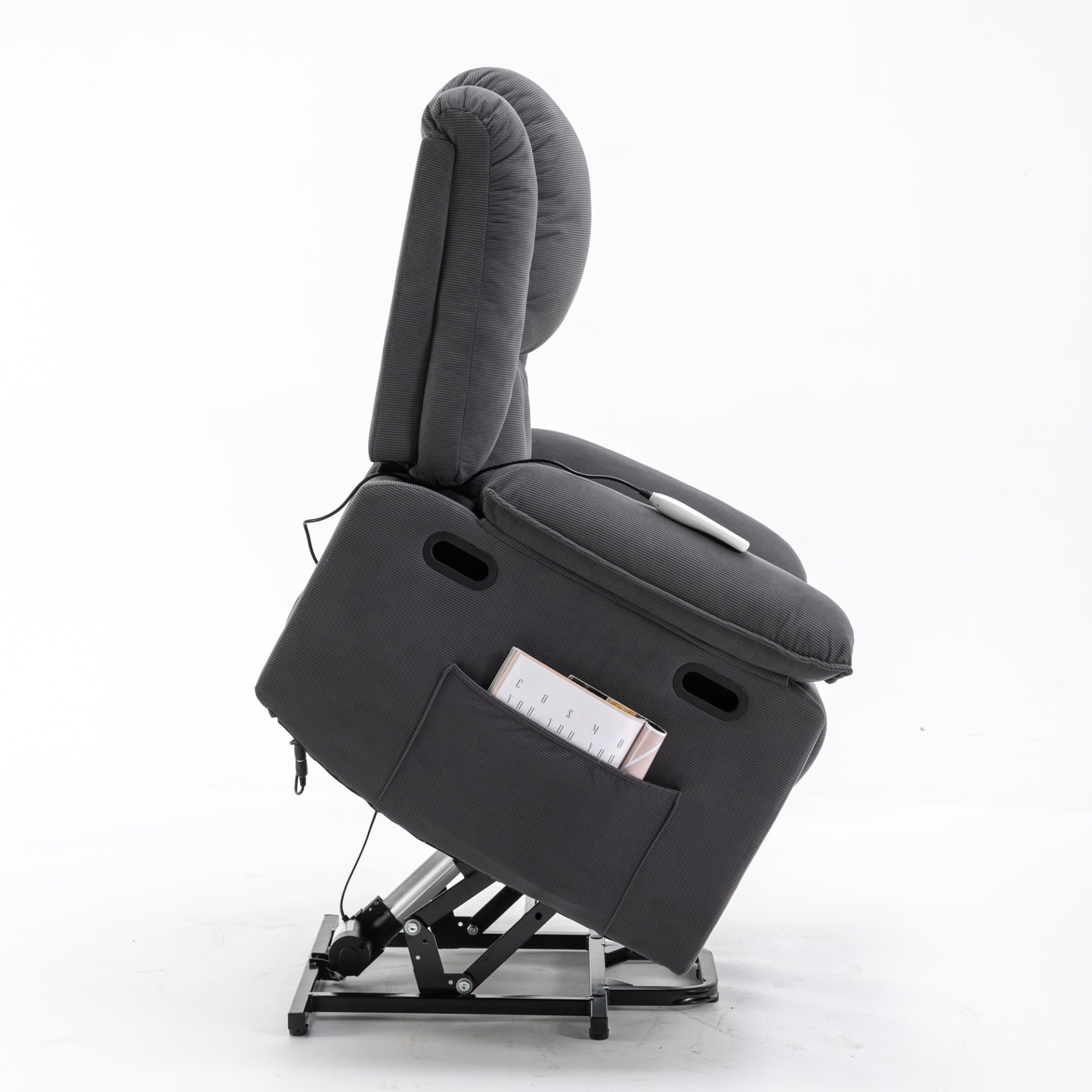 Massage Recliner, Power Lift Chair With Adjustable Massage And Heating Function, Recliner Chair With Infinite Position And Side Pocket - Gray - Image 19