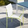 4 Piece Set Of Modern Color Block Designed Single Chairs, UV Resistant And Rust Proof - Grain Yellow / White - Image 2