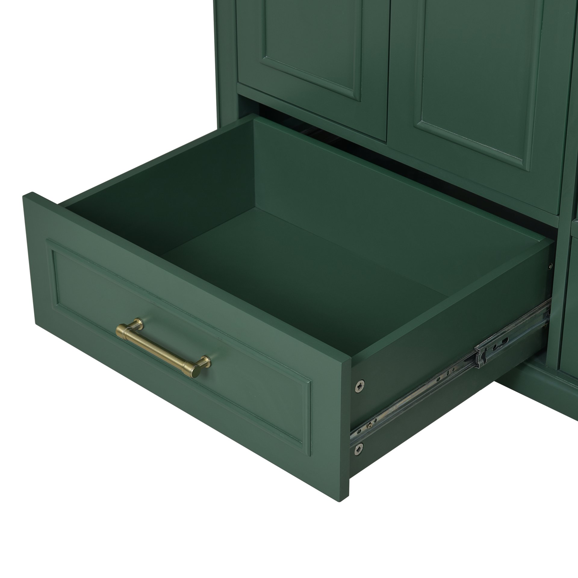 Traditional Bathroom Vanity With Sink, Soft Close Doors & Drawers, 36" - Green - Image 12