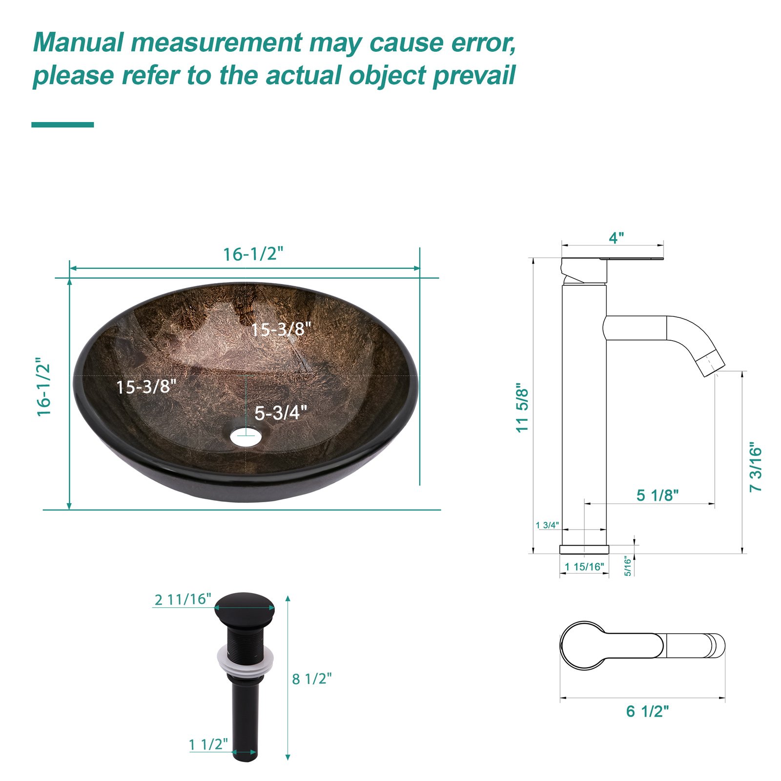 Textured Vessel Sink With Faucet And Pop Up Drain, Oval Basin Vanity For Bathroom - Brown - Image 3