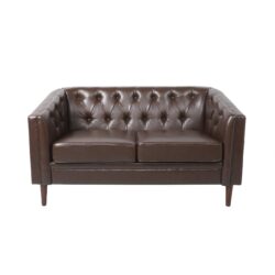 Sophisticated Loveseat With Diamond Stitched Detailing - Dark Brown
