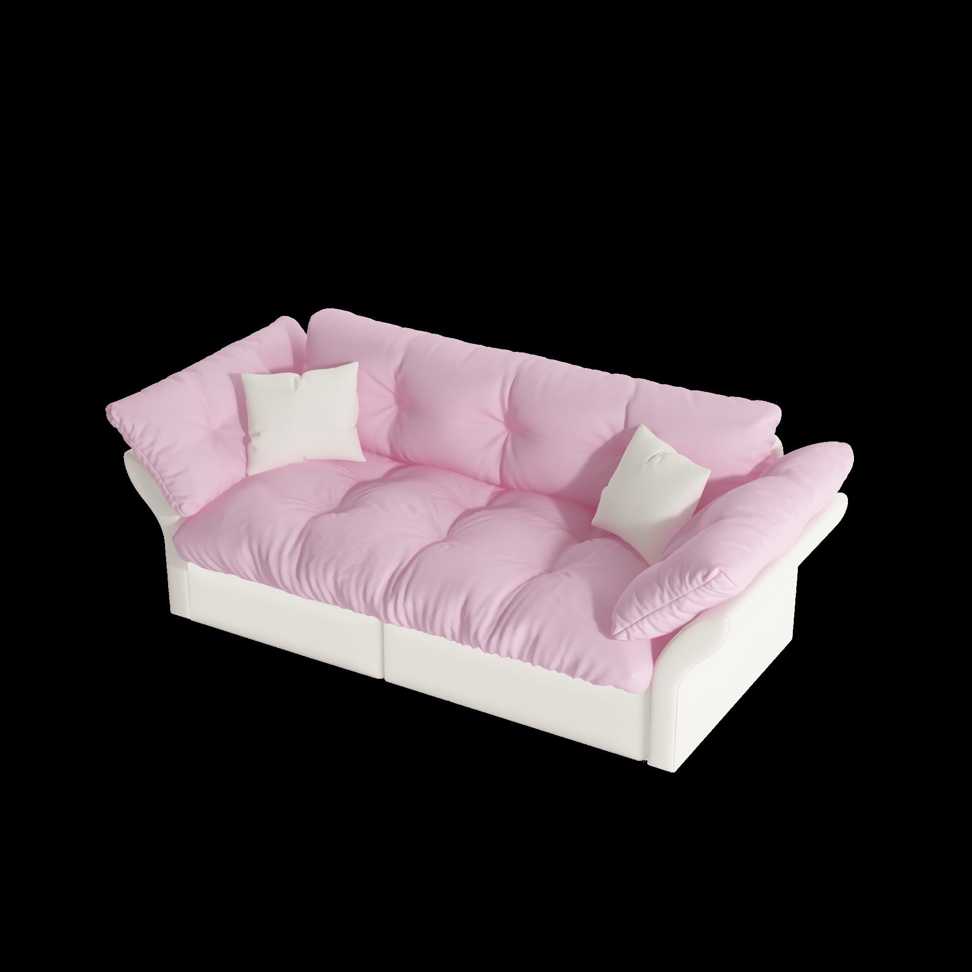Queen Pull Out Sofa Bed, 3 In 1 Convertible Sleeper Tufted Sofa & 2 Soft Pillows - Pink - Image 10