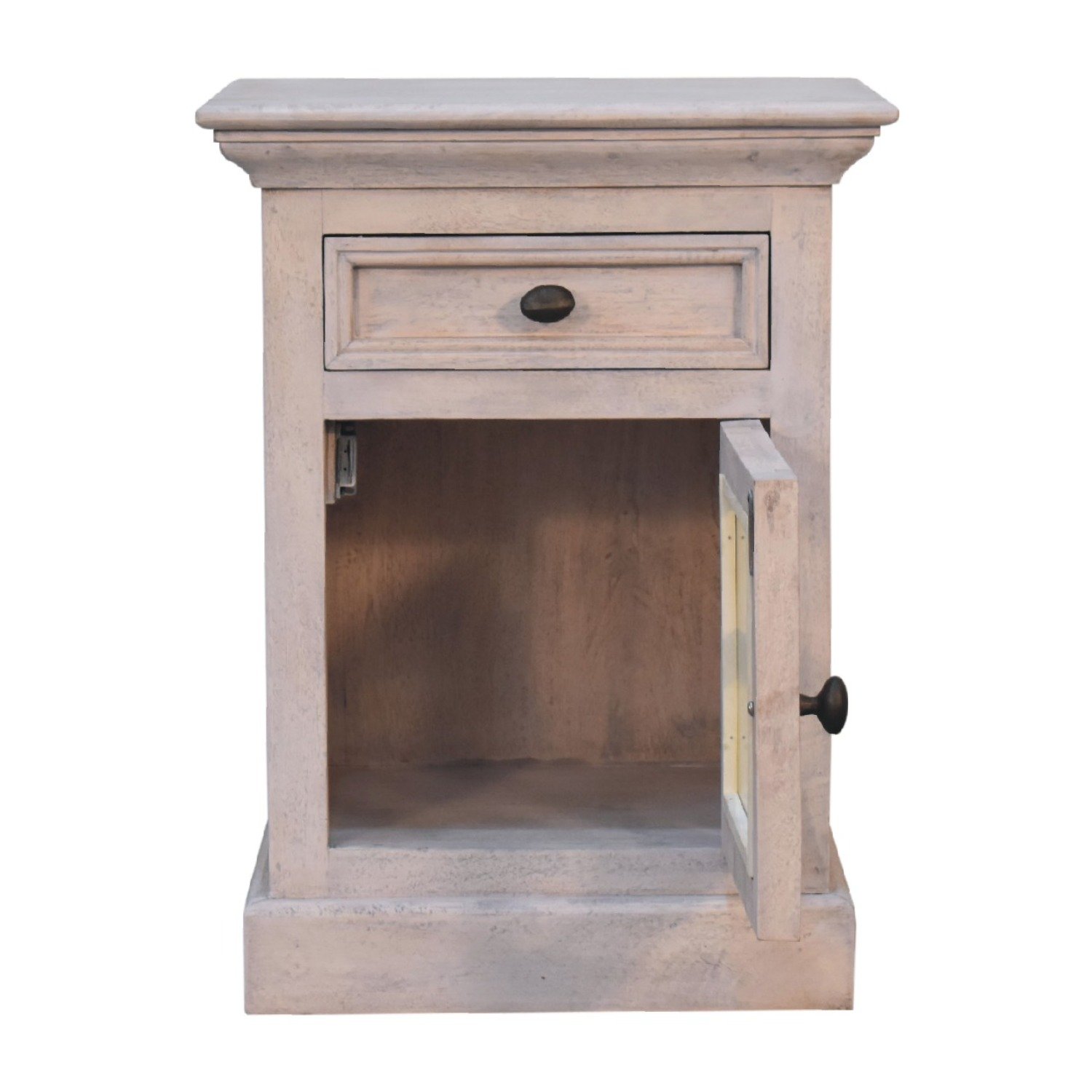 Glazed Bedside Table - Stone White - Image 7