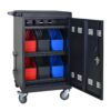 32 Bit Device Charging Trolley For Tablets And Laptops With Cable Management, Removable Doors - Matte Black - Image 5