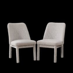 Dining Chair, High Curved Backrest (Set of 2) - Beige