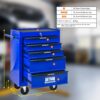 Rolling Metal Tool Chest With 5 Drawers, 20" Steel Storage Cabinet With Ball Bearing Slides - Black / Blue - Image 8