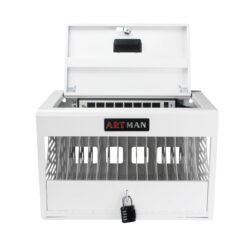 16 Bay Charging Cabinet For Laptop book, Locking Charging Station - White