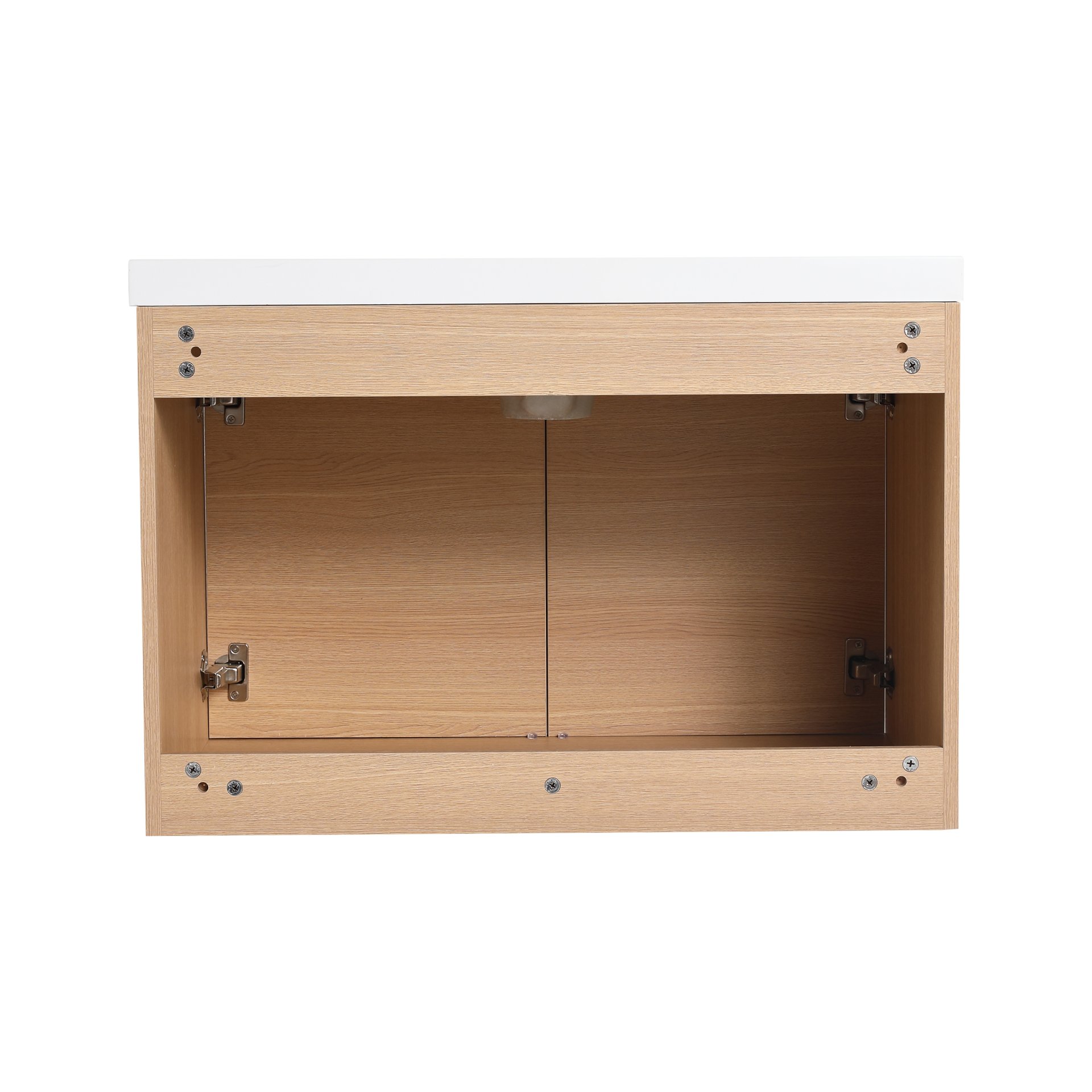 Bathroom Vanity With Resin Countertop Sink, 30" 2 Doors Cabinet Set - Oak - Image 15