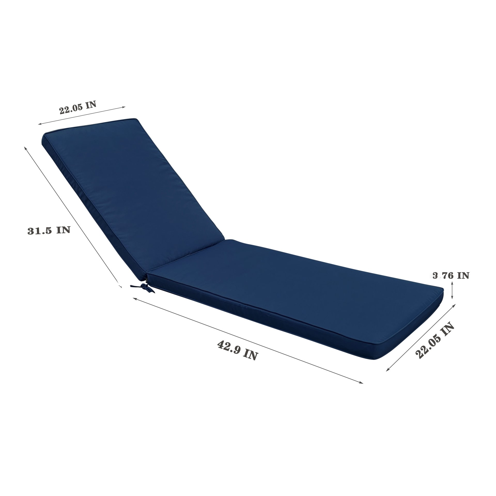 Outdoor Lounge Chair Cushion Replacement Patio Funiture Seat Cushion Chaise Lounge Cushion - Navy Blue - Image 4