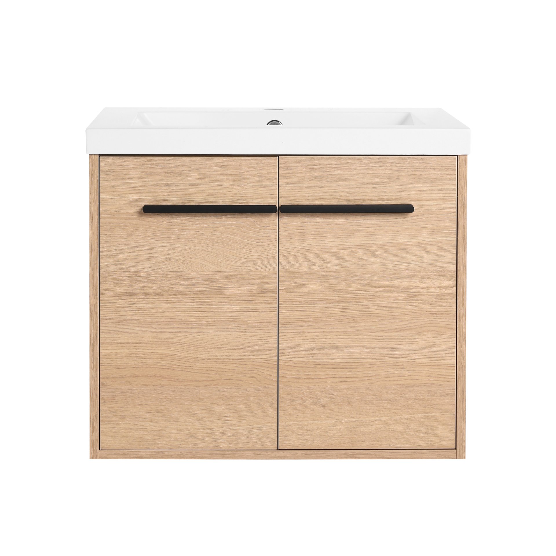 Bathroom Vanity Set With Resin Countertop Sink, 2 Doors - Oak - Image 14