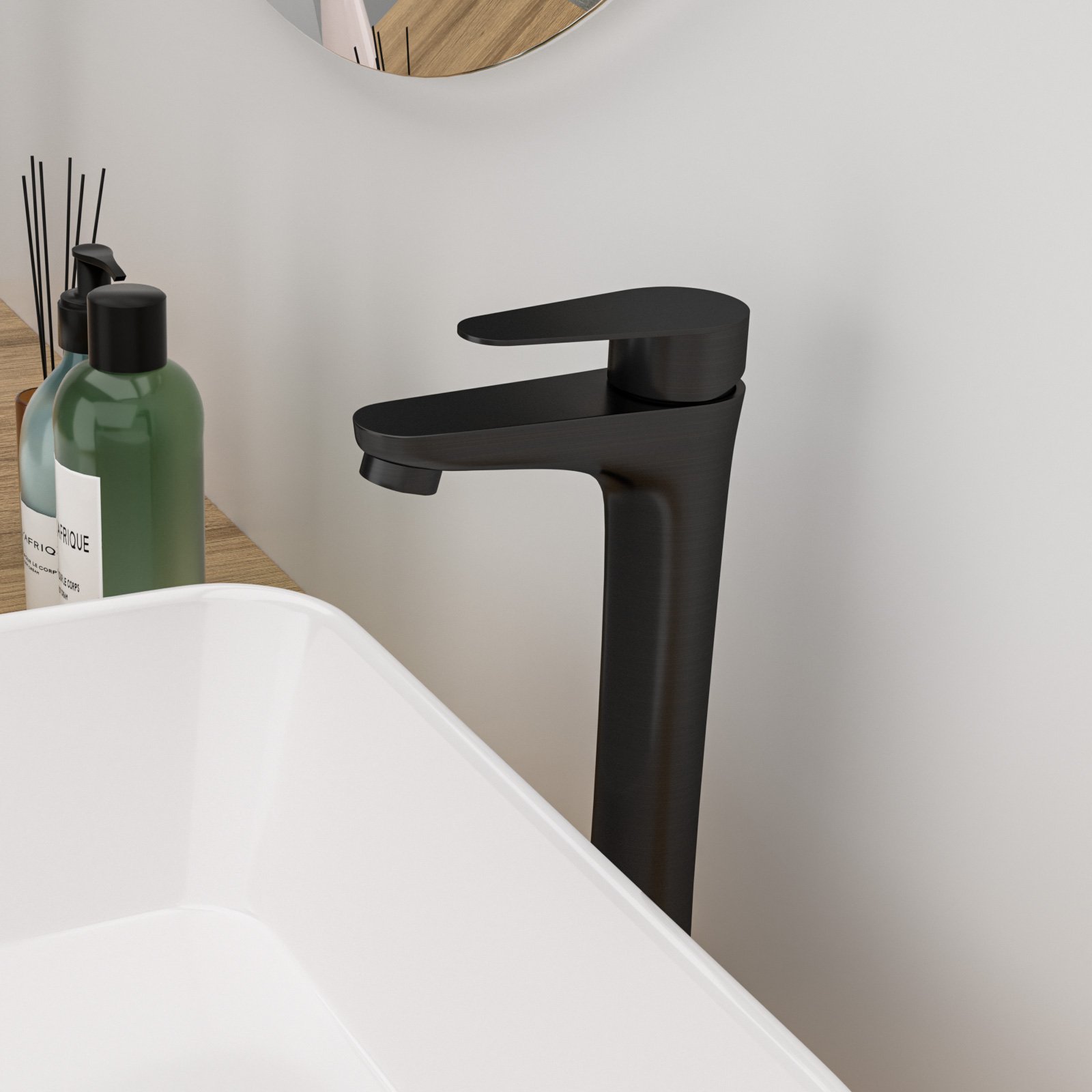 Single Handle Vessel Sink Faucet With Tall Spout For Bathroom Vanity - Oil-Rubbed Bronze - Image 4