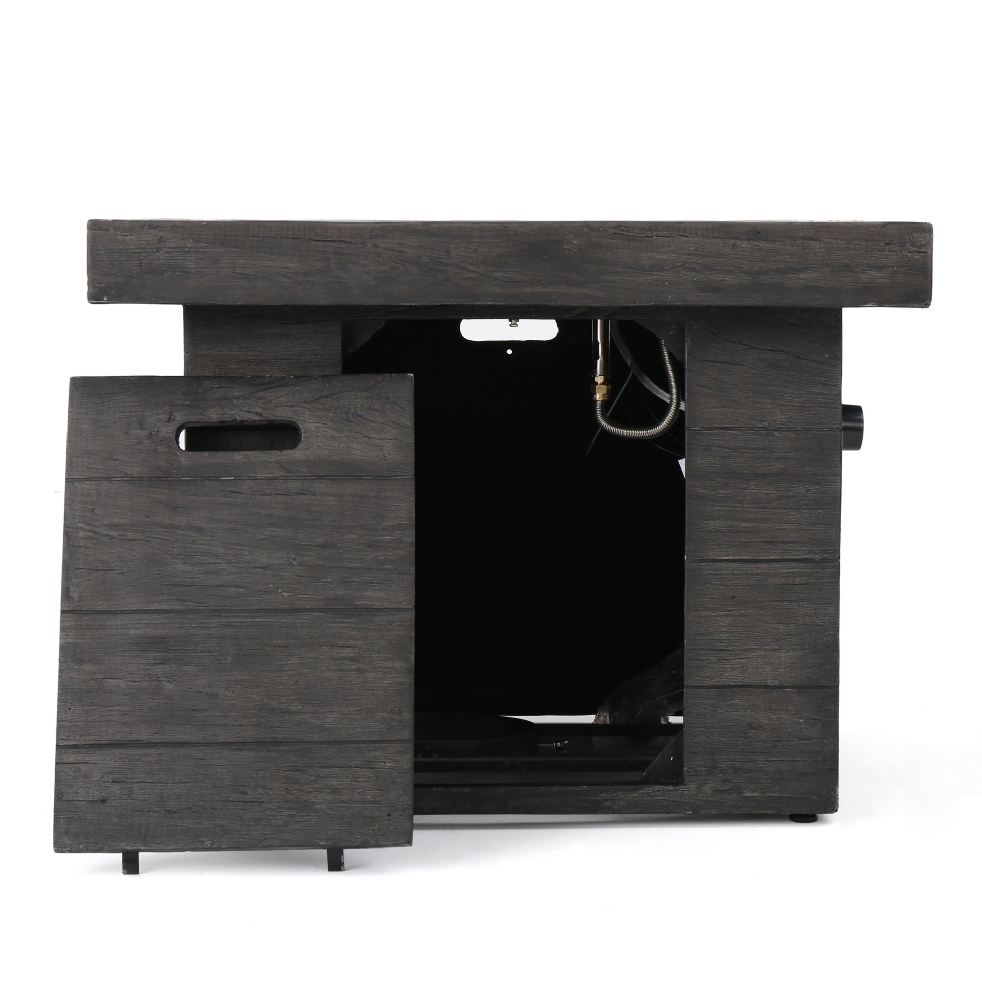 Anchorage - Wood Square Fire Pit 40, 000 Btu - Gray - Image 14