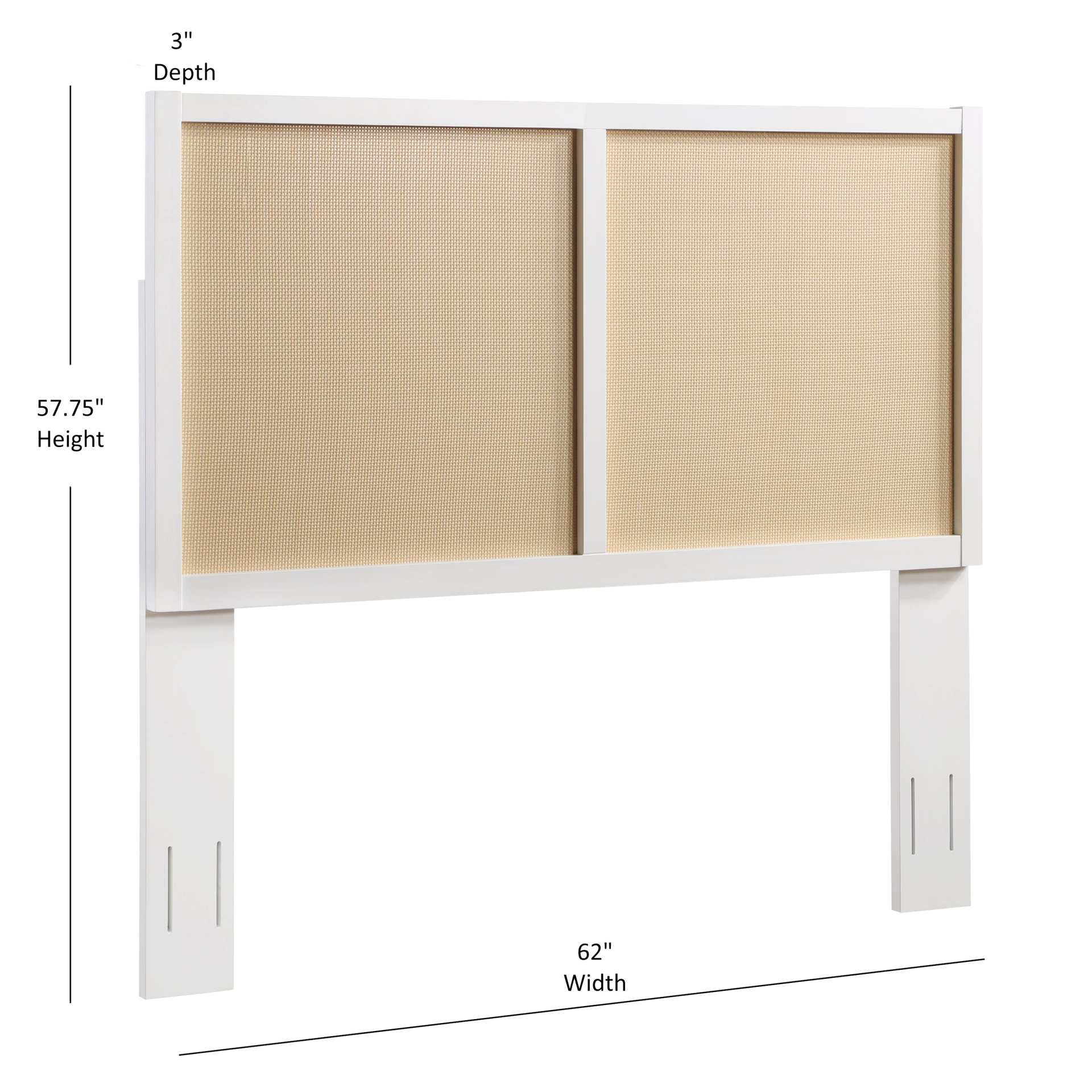 Barkley - Queen / Full Headboard With Adjustable Height - White - Image 3