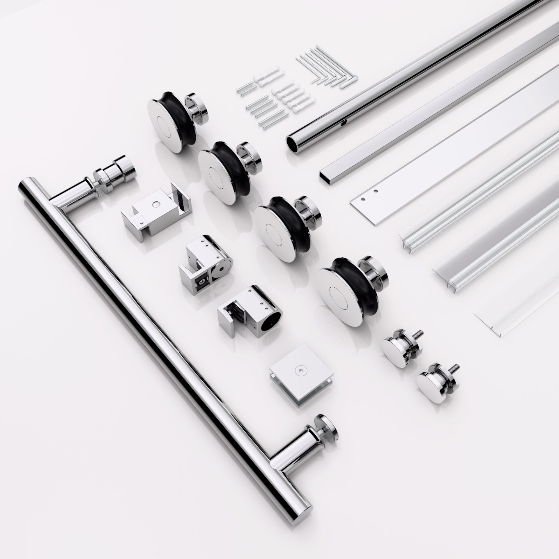 Frameless Single Sliding Shower Door With 8Mm Clear Tempered Glass - Chrome - Image 12