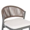 Outdoor Bar Height Metal Frame Counter Stools With Scallop Shaped Backrest & Water Resistant Cushions (Set of 2) - Matte Gray - Image 7