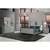 Lorenzo - 5 Piece Queen Bedroom Set With Glittered Detailing And Bar Handles - Silver - Image 2