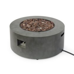 Wellington - Round Iron Fire Pit With 40, 000 Btu Output - Stone Gray