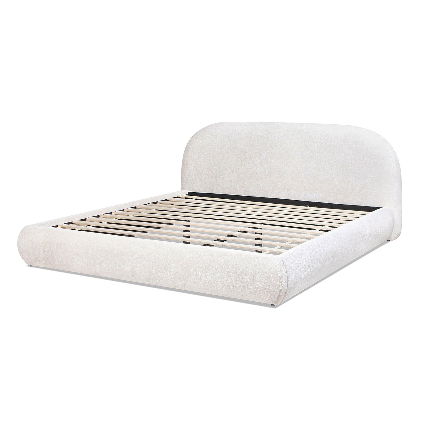 Archie Puffy Grounded - King Upholstered Platform Bed - Almond White - Image 21