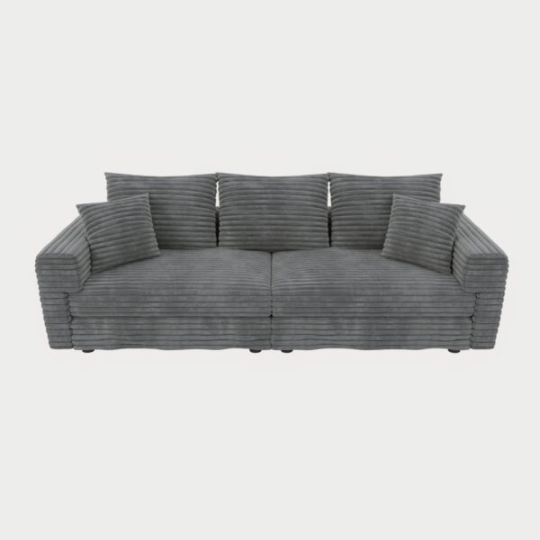3 Seat Sofa, Convertible Deep Seat Sofa Lounge Chair For Living Room - Gray