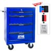 Rolling Metal Tool Chest With 4 Drawers, 20" Steel Storage Cabinet With Ball Bearing Slides - Black / Blue - Image 5