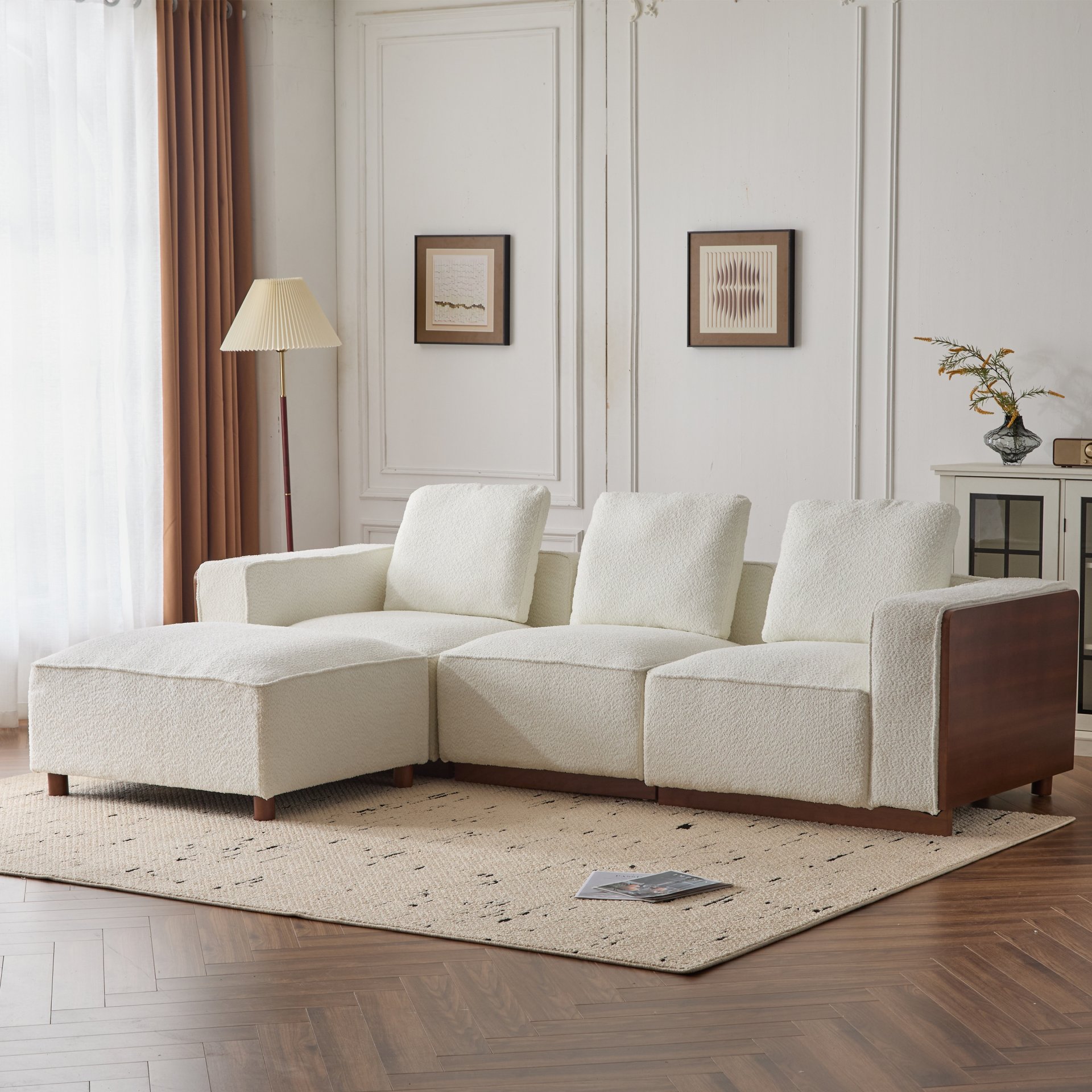 Chita - Modular L Shaped Sectional Sofa With Larger Seats - Beige - Image 4
