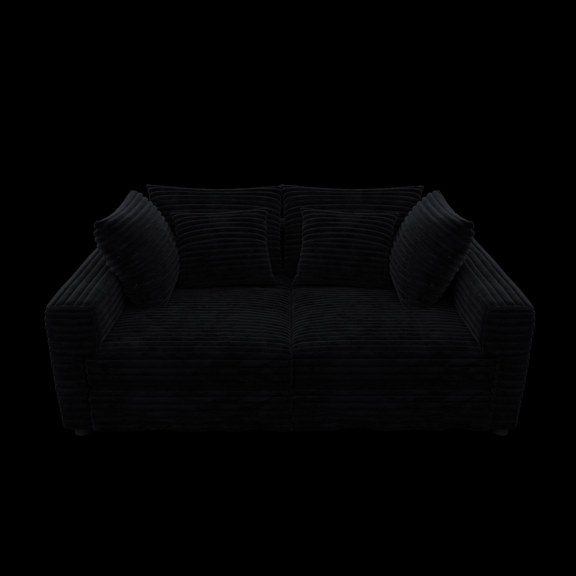 4 Seat Sofa, Deep Seat Couches With Soft Pillows And 2 Ottomans, Convertible Sofa Lounge Chair, For Living Room - Black - Image 21