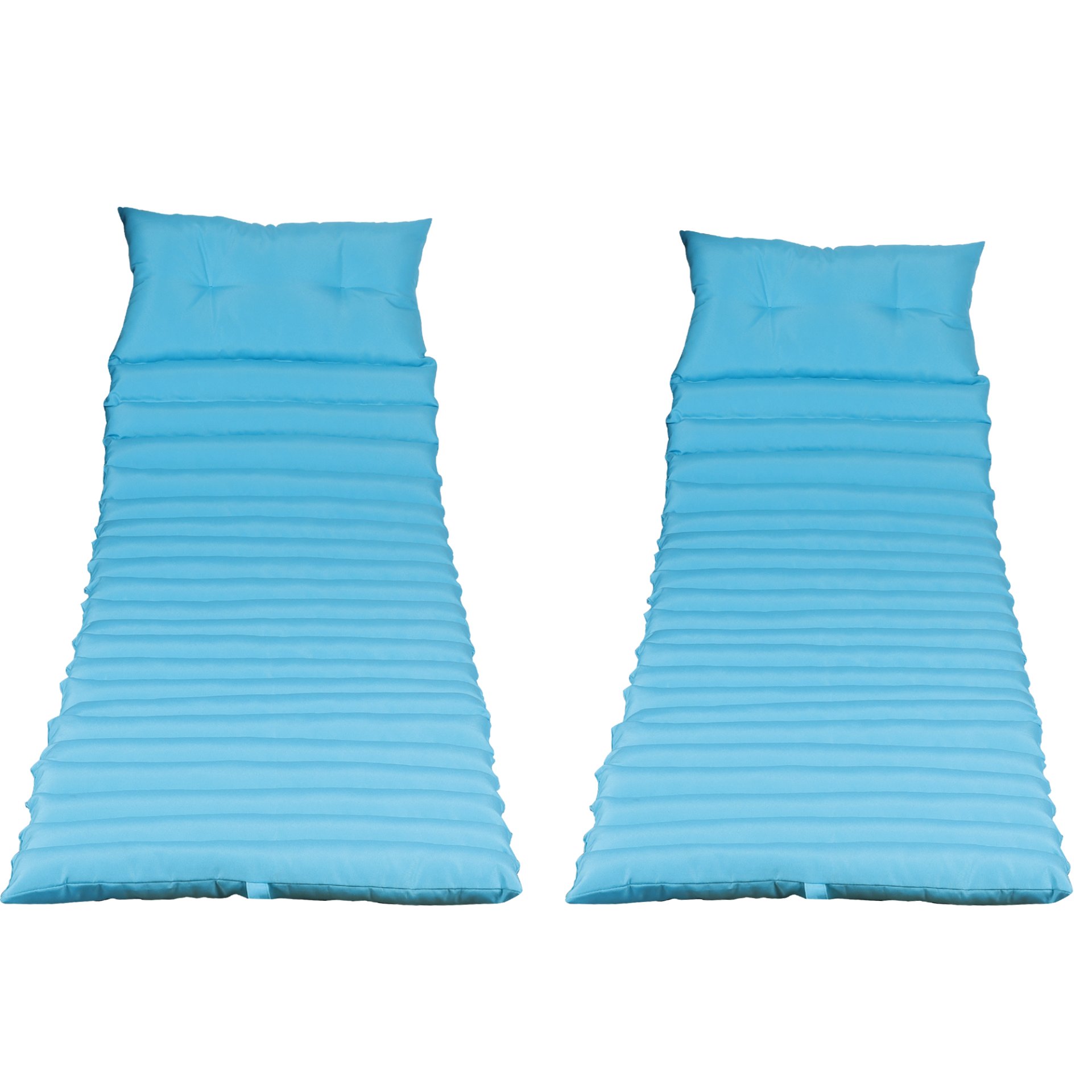 72.83" Outdoor Lounge Chairs (Set of 2), Cushion Replacement Patio Funiture Seat Cushion Chaise Lounge Cushion - Sky Blue - Image 7