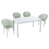 2 Pack Lounge Chair Set With Folding Square Table - Pale Green / White - Image 15