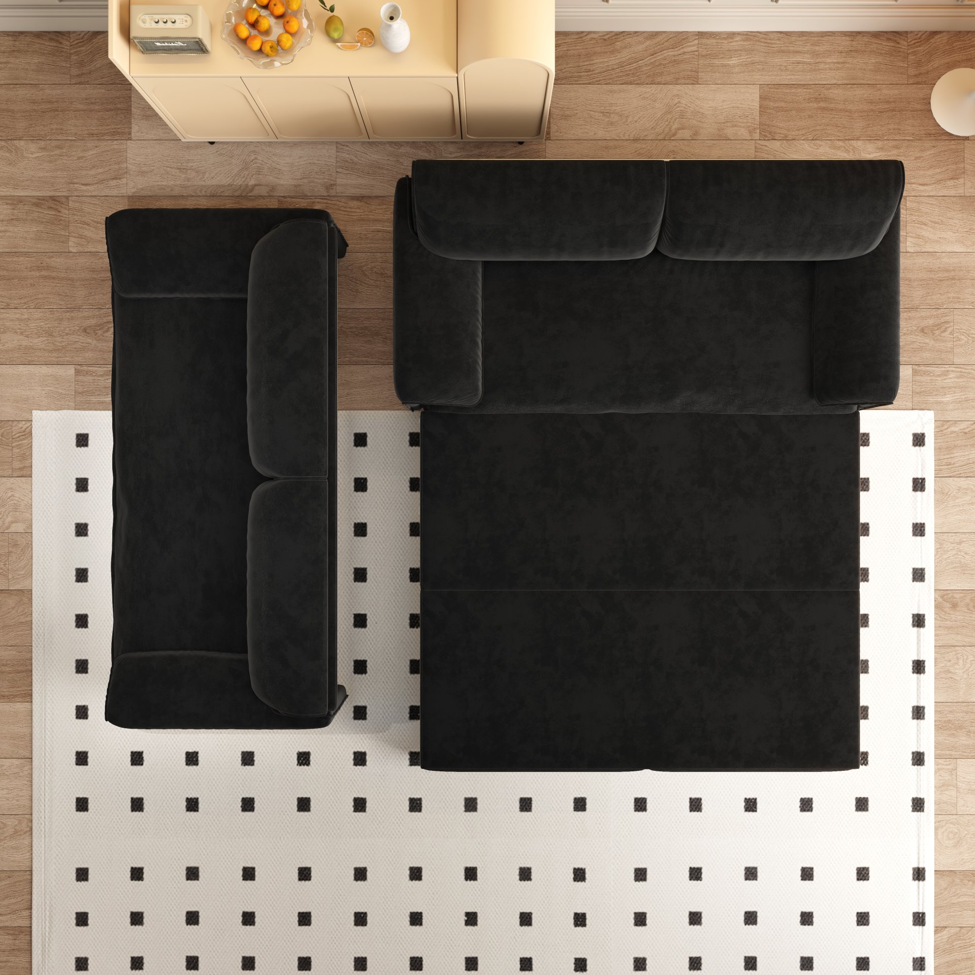 Queen Pull Out Sofa Bed, 3 In 1 Convertible Sleeper Sofa With Side Storage - Black - Image 7