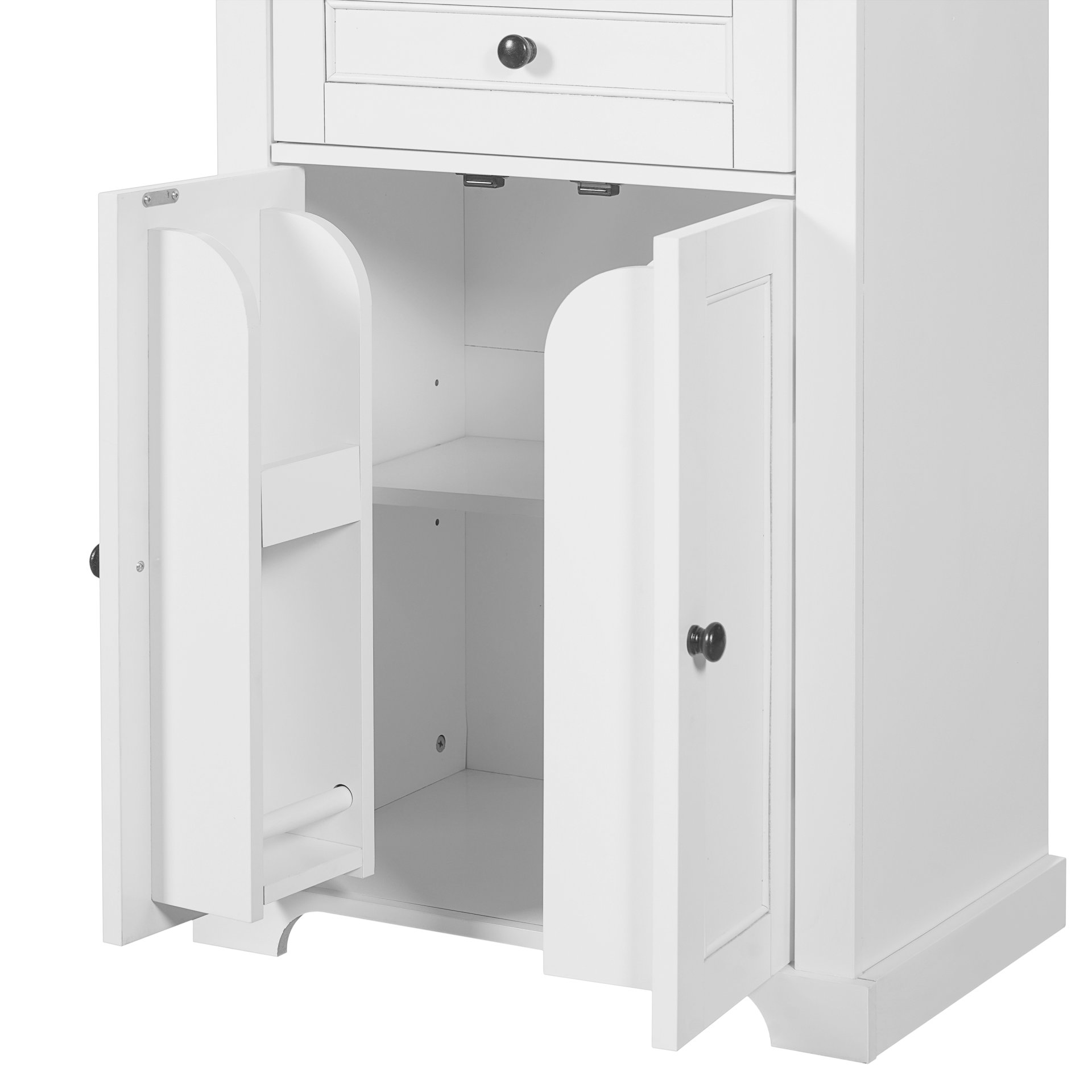 Bathroom Storage Cabinet, Adjustable Shelves & Drawer, Freestanding Linen Tower - White - Image 13