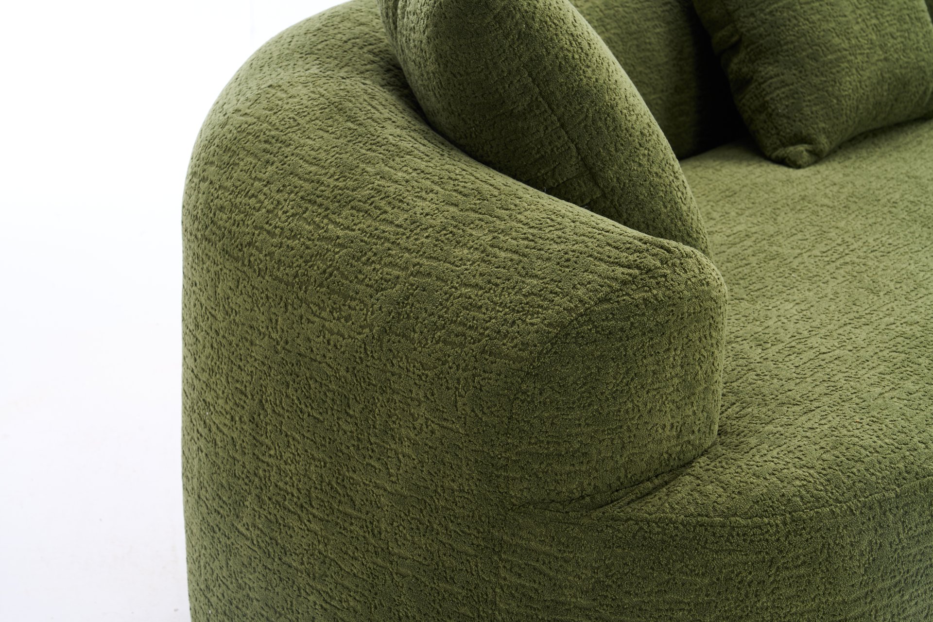 4 Seater Sofa With Chenille Fabric, 30D, 60 Hardness Full Sponge, 4 Pillow For Living Room, Home Furniture Sleeper Sectional Sofa For Apartment - Green - Image 27